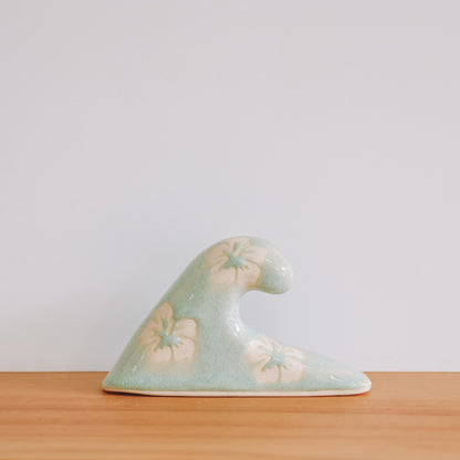 Small Wave Hibiscus Print | Sea Foam