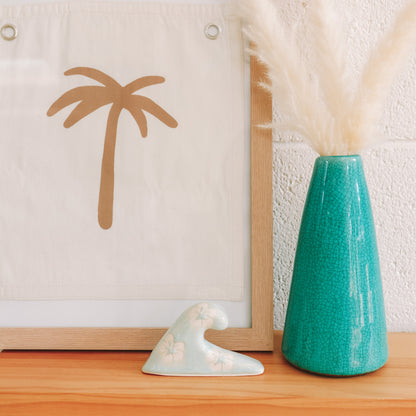 Small Wave Hibiscus Print | Sea Foam
