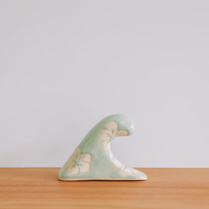 Small Wave Hibiscus Print | Sea Foam