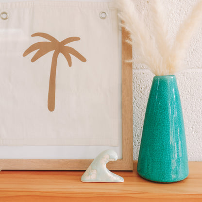 Small Wave Hibiscus Print | Sea Foam