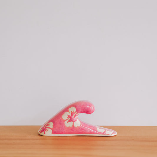 Small Wave Hibiscus Print | Berry