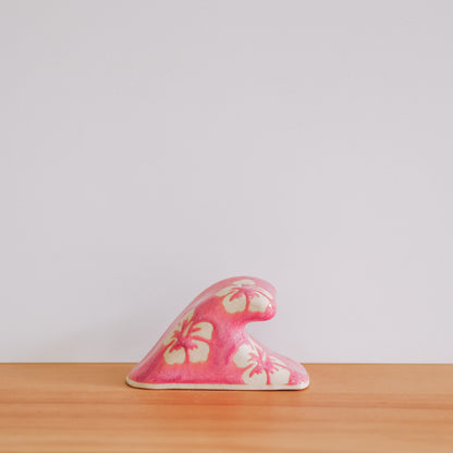 Small Wave Hibiscus Print | Berry