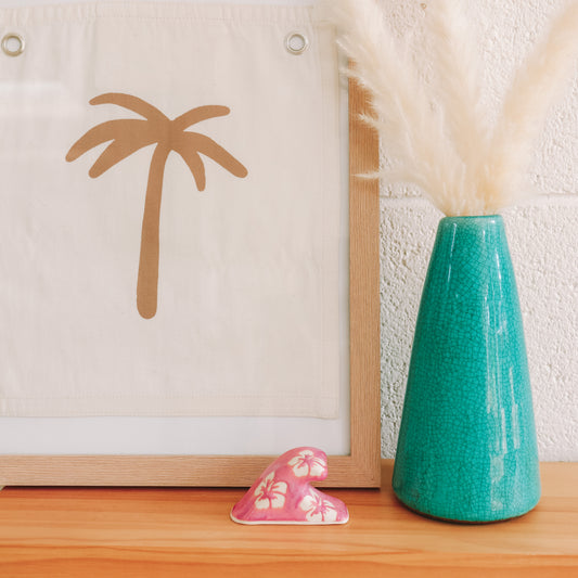 Small Wave Hibiscus Print | Berry