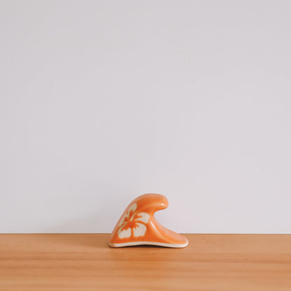 Mini Wave Hibiscus Print | Tangerine