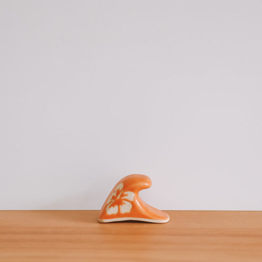Mini Wave Hibiscus Print | Tangerine