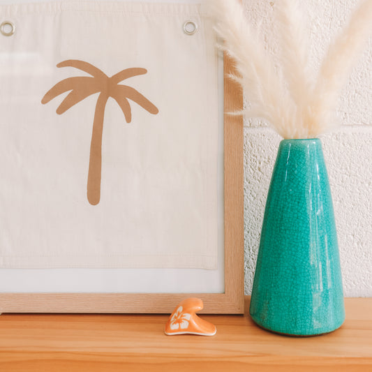 Mini Wave Hibiscus Print | Tangerine
