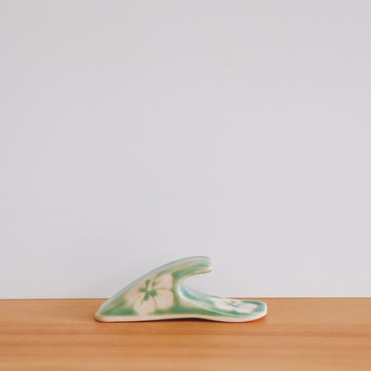 Mini Wave Hibiscus Print | Seaweed