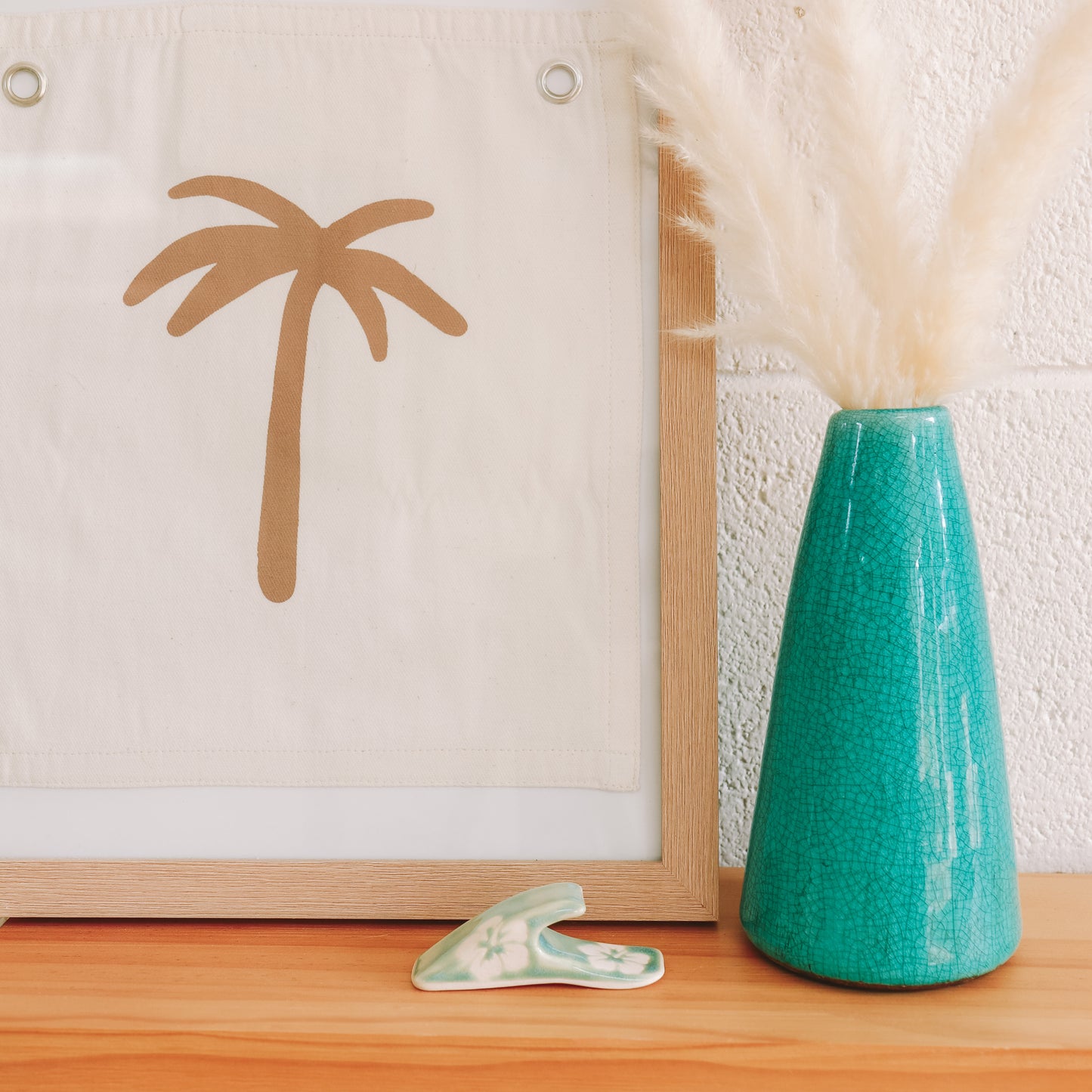 Mini Wave Hibiscus Print | Seaweed