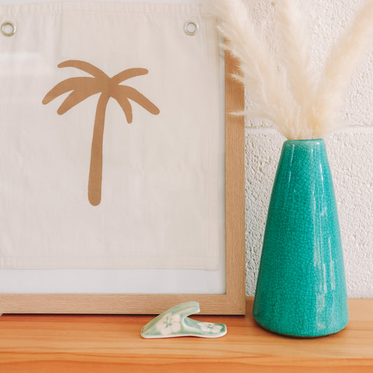 Mini Wave Hibiscus Print | Seaweed