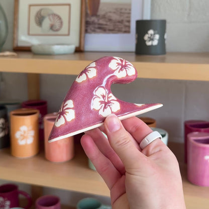 Small Wave Hibiscus Print | Passionfruit