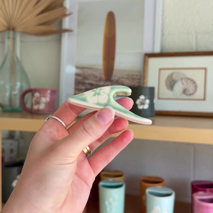 Mini Wave Hibiscus Print | Seaweed