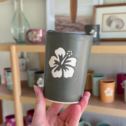 Hibiscus Takeaway Cup | 12oz Bark Brown