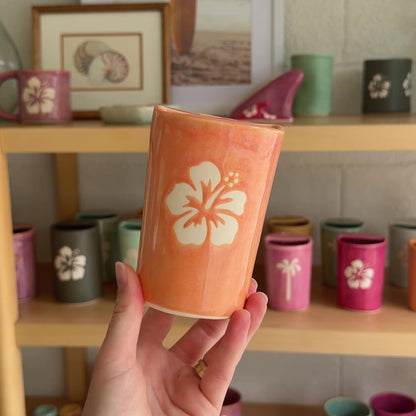 Hibiscus Flower Takeaway Cup | 12oz Sunset