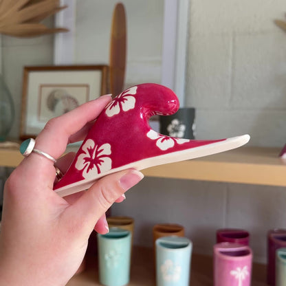 Long Wave Hibiscus Print | Pomegranate