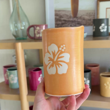 Hibiscus Takeaway Cup | 16oz Tangerine