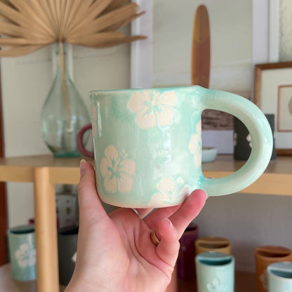 Hibiscus Print Mug | 14oz Water - *Discounted*