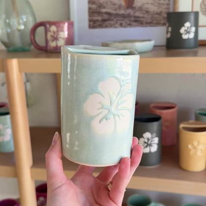 Hibiscus Takeaway Cup | 16oz Sea Foam