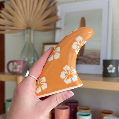 Twin Fin Hibiscus Print | Tangerine - *Discounted*