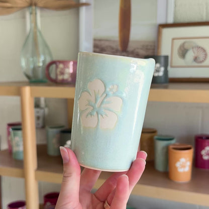 Hibiscus Takeaway Cup | 12oz Sea Foam
