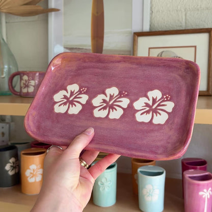 Large Triple Hibiscus Dish | Passionfruit