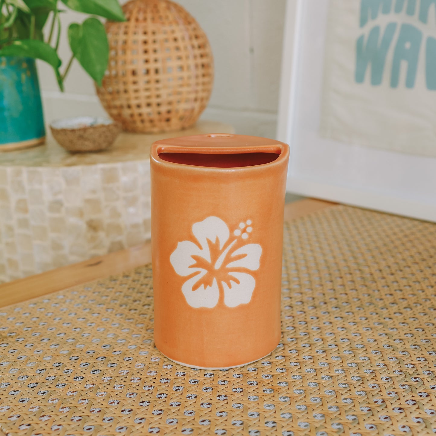 Hibiscus Takeaway Cup | 16oz Tangerine