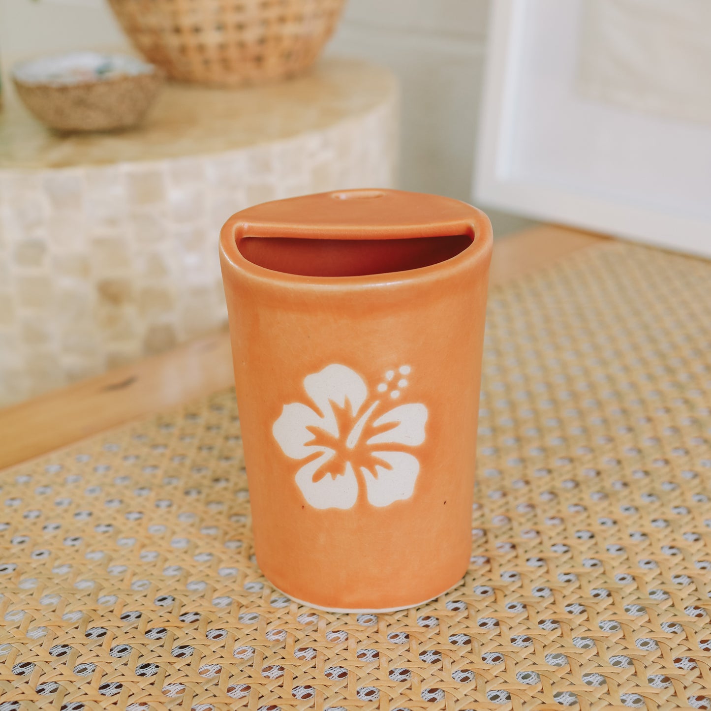 Hibiscus Takeaway Cup | 12oz Tangerine