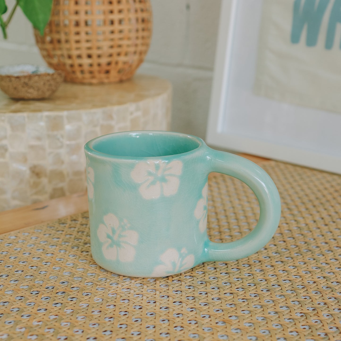 Hibiscus Print Mug | 14oz Water - *Discounted*