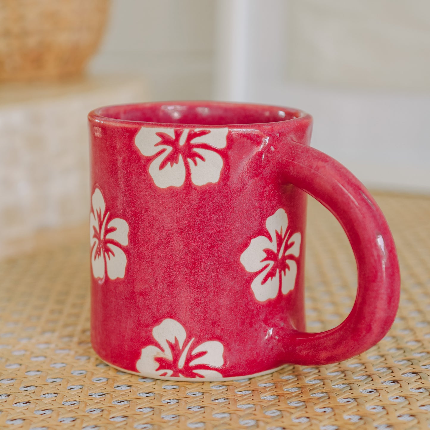 Hibiscus Print Mug | 14oz Pomegranate